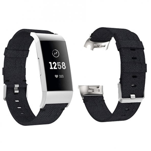 Fitbit Charge 3 Canvas Nylon Kayış Kordon (s Beden) - 2