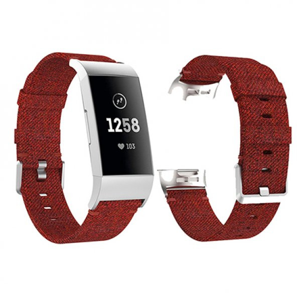 Fitbit Charge 3 Canvas Nylon Kayış Kordon (s Beden) - 3