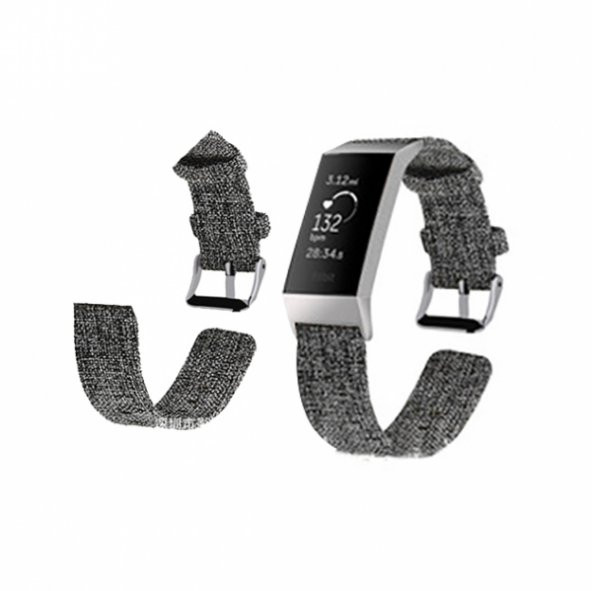 Fitbit Charge 3 Canvas Nylon Kayış Kordon (s Beden) - 5