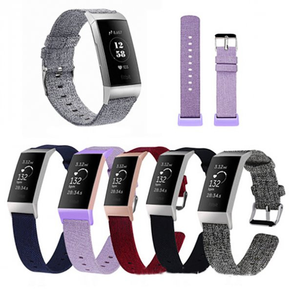 Fitbit Charge 3 Canvas Nylon Kayış Kordon (s Beden) - 10