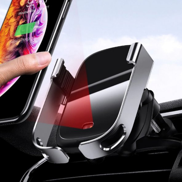 Baseus Rock-Solid Tam Otomatik 10W Wireless Kablosuz Araç Şarj Tutucu - 3
