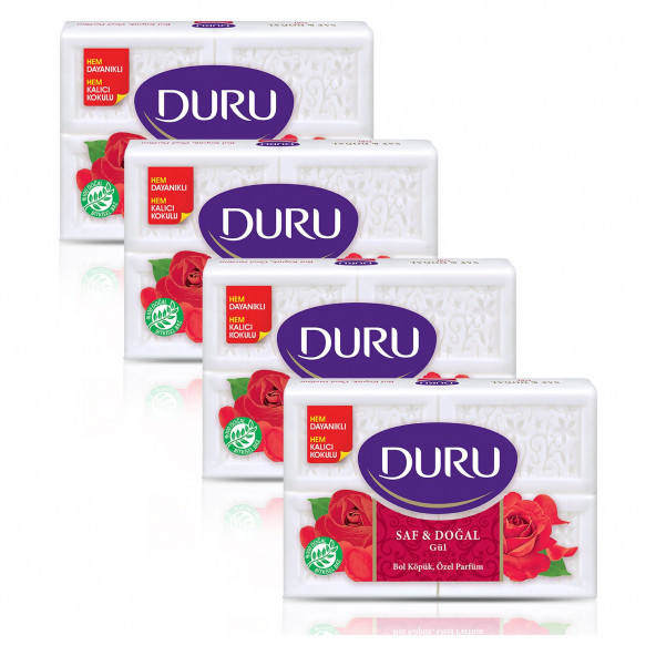 Duru Kalıp Sabun 600 gr Saf&Doğal Gül 4'lü Set