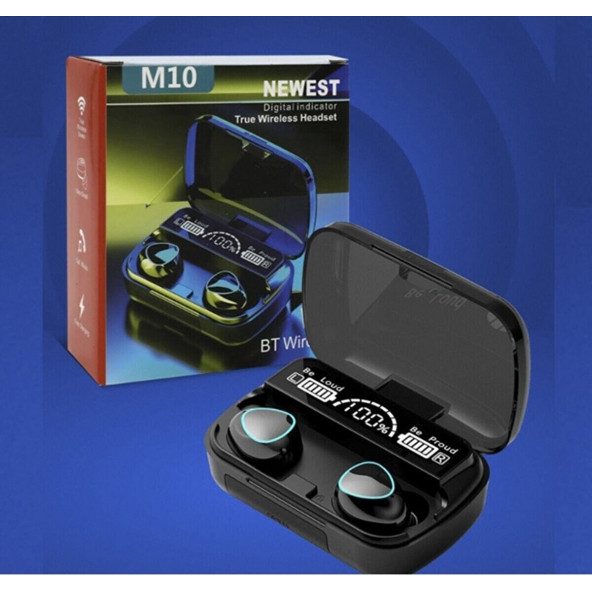 M10 Earbuds Kulak Içi Tws Bluetooth Kulaklık Led Göstergeli Powerbankli