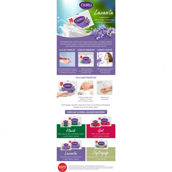 Duru Saf Doğal Lavanta Sabun 600 gr x 2'li Set - 3