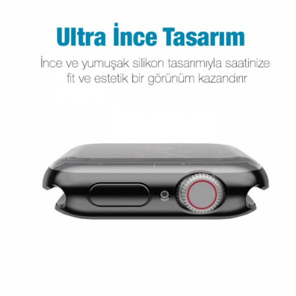 ALLY Apple Watch 7-8 45mm 360 Koruma Ultra Slim Silikon Kılıf - 4