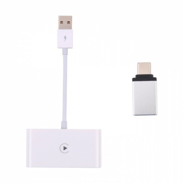 Ally USB+ Type-C iPhone Kablosuz Wireless Carplay Adaptör Çevirici - 2