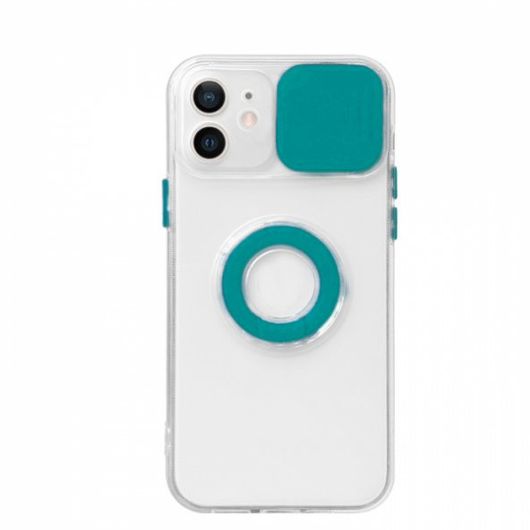 Ally iPhone 11 6.1inç Kılıf Sürgülü Kamera Lens Korumalı Yüzük Standlı Silikon Kılıf - 9