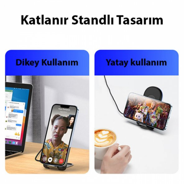 Duzzona W2 Katlanır Standlı 15W Hızlı Şarj Wireless Kablosuz Şarj Cihazı - 4