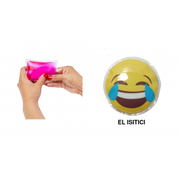 GÜLEN EMOJİ ŞEKİLLİ CEP SOBASI EL ISITICI,SICAK SU TORBASI PVC  9cm - 2