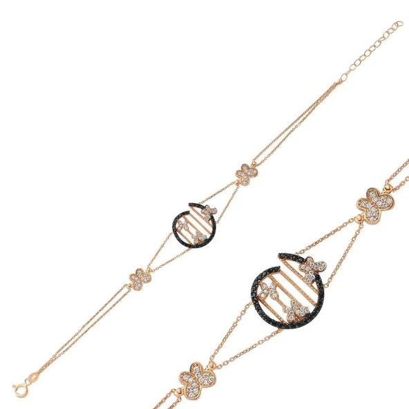 Gümüş Rose Kelebek Bayan Bileklik SL1373 - Resim 2