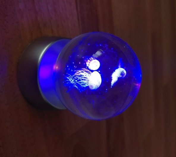 Rengarenk Işıklı Deniz anası temalı Cam Küre - 2