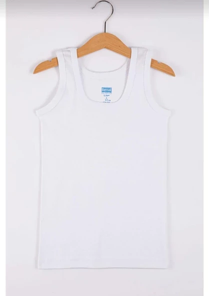 BERRAK 1504 ERKEK ÇOCUK RİBANA ASKILI ATLET 6 ADET  BEYAZ 11-12 Yaş ürün görseli 1