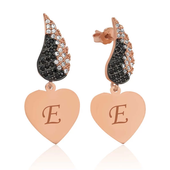 Gümüş Kanatlı Kalp Küpe SL1295 ürün görseli