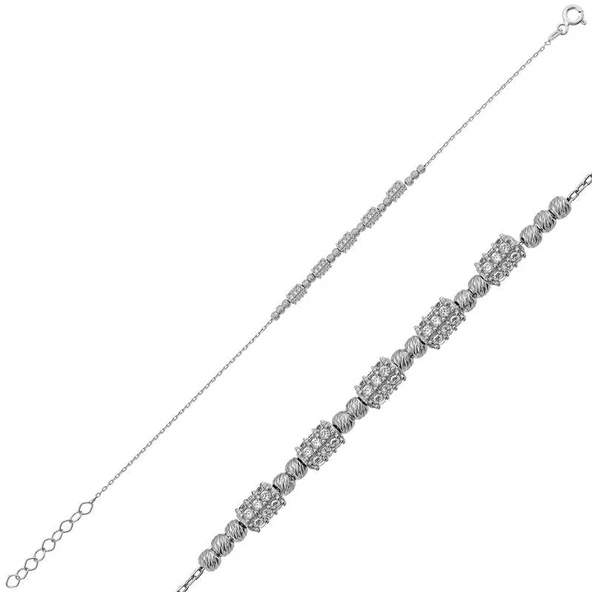 Gümüş Beyaz Dorissa Bayan Bileklik SL1316 ürün görseli