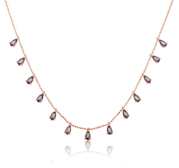 Gümüş Mistik Topaz Şans Kolyesi SL1279 ürün görseli