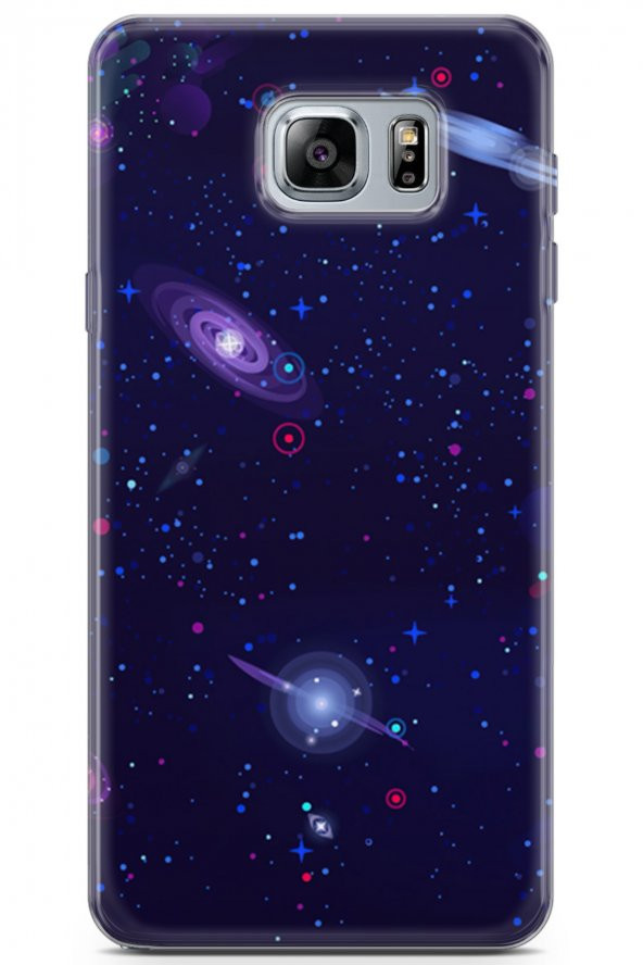 Samsung Galaxy Note 5 Kılıf Seri Polka 08 Satürn UranüsBaskılı Kılıf - 1