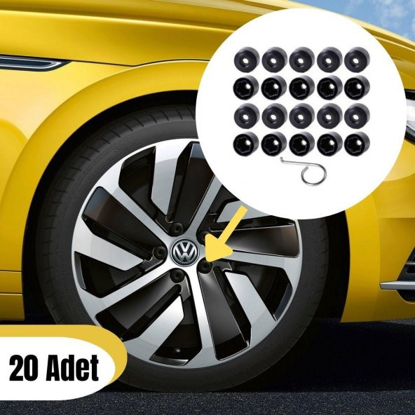 GKL Bijon Kapağı Şifresiz 20 Adet Siyah VW Taigo 2022-2023 1K0601173