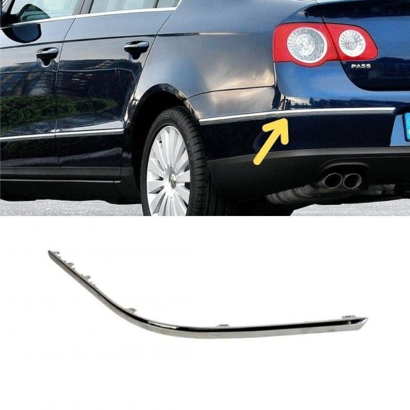 GKL Arka Tampon Sol Köşe Çıtası Krom VW Passat B6 2006-2011 3C5807459A