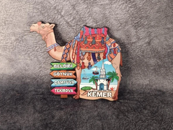 Magnet Deve Bereket Kule Deniz Kurbağa  Buzdolabı Süsü Ahşap Magnet Mıknatıslı Hediyelik Eşya - Resim 2