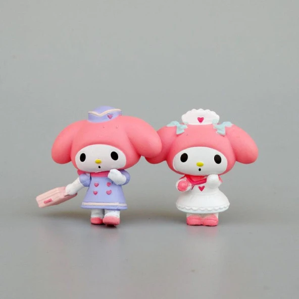Mini Figür 6 lı Set Sanrio Kuromi My Melody Karakter Figür Oyuncak - 3