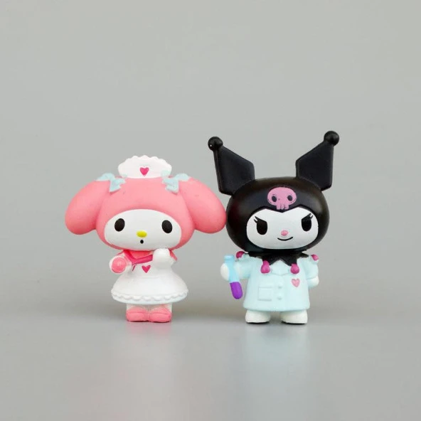 Mini Figür 6 lı Set Sanrio Kuromi My Melody Karakter Figür Oyuncak - 6