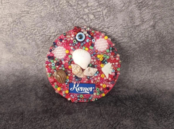 Magnet Deniz Kabuk Nazar Göz Boncuklu Buzdolabı Süsü Ahşap Magnet Mıknatıslı Hediyelik Eşya
