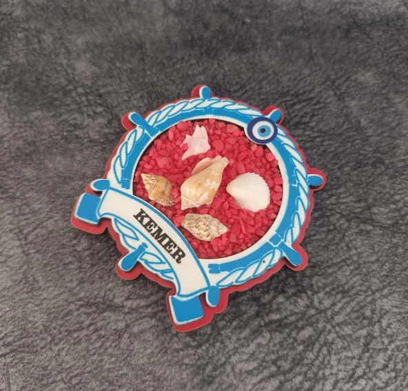 Magnet Deniz Kabuk Nazar Göz Buzdolabı Süsü Ahşap Magnet Mıknatıslı Hediyelik Eşya - Resim 2