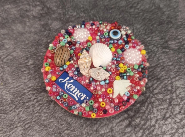 Magnet Deniz Kabuk Nazar Göz Boncuklu Buzdolabı Süsü Ahşap Magnet Mıknatıslı Hediyelik Eşya - Resim 2