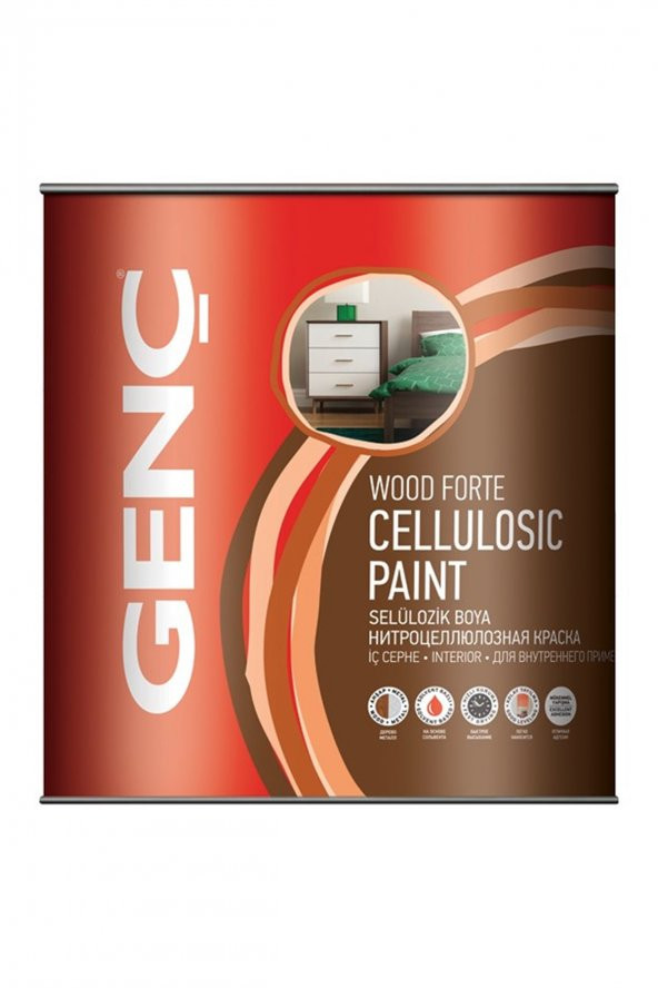 Genç Selülozik Ahşap Boyası Mat Renkler 0.75 Litre / 1000 Beyaz