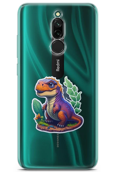 Xiaomi Redmi 8 Kılıf Seri Others 19 Dinozor Transparan Tam Koruma Kılıf