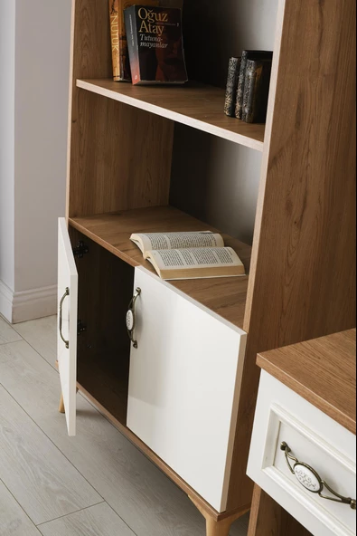 Irmak Dolaplı 5 Raflı Kitaplık 80x30x195cm - 2