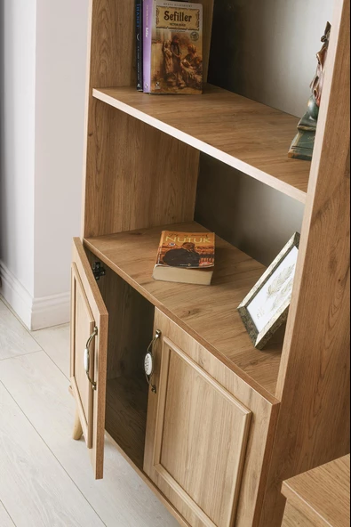 Irmak Dolaplı 5 Raflı Kitaplık 80x30x195cm - 6