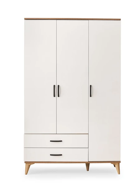 Kumsal 3 Kapılı 2 Çekmeceli Gardrop Elbise Dolabı 120x48x195cm - 2