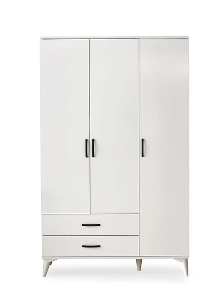 Kumsal 3 Kapılı 2 Çekmeceli Gardrop Elbise Dolabı 120x48x195cm
