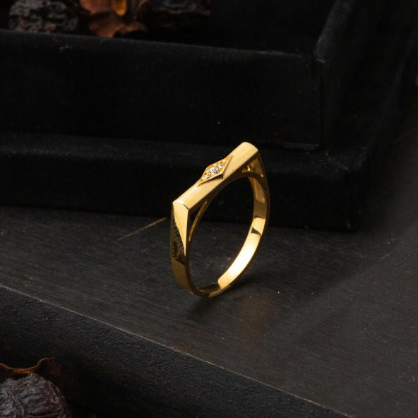 Minimal Tasarım 22 Ayar Altın Yüzük - 4