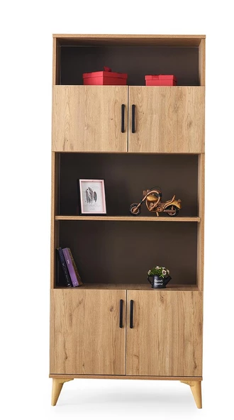 Kumsal Dolaplı 5 Raflı Kitaplık 80x30x195cm - 7