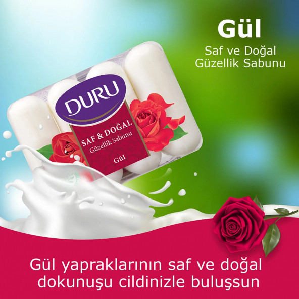 Duru Saf & Doğal Gül 8 Adet Güzellik Sabunu 2 x 280 gr - Resim 2