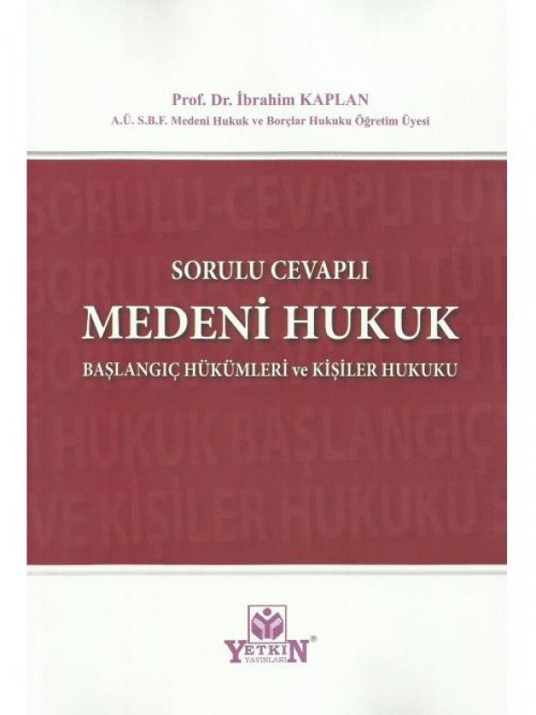 Sorulu Cevaplı Medeni Hukuk ürün görseli 1