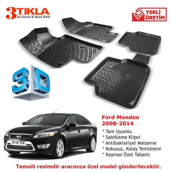 Mondeo 2007-2014 Premium 3D Havuzlu Paspas Seti