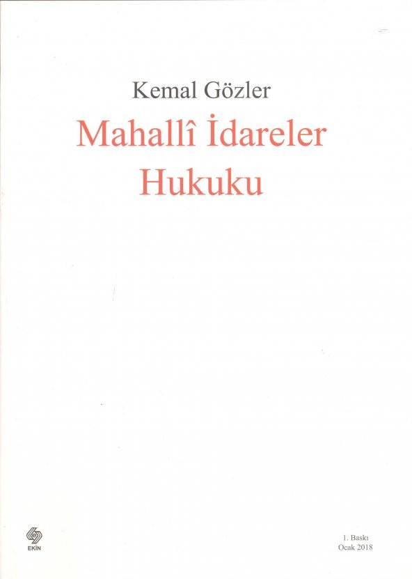 Mahalli İdareler Hukuku Kemal Gözler