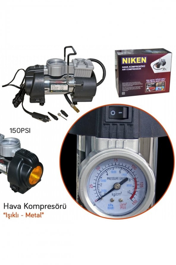 Niken Hava Kompresörü 150 Psi Pro Metal Gövde Işıklı - 2