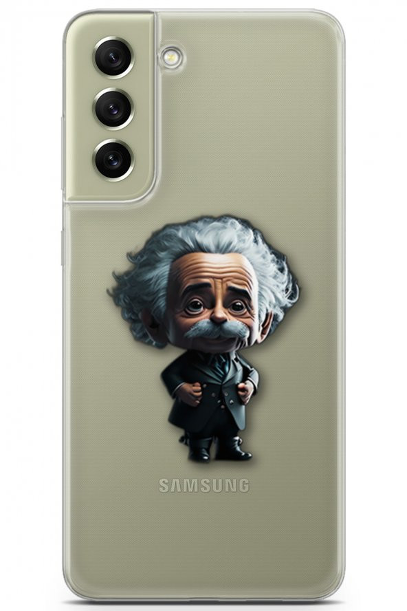 Samsung Galaxy S21 Fe Kılıf Seri Others 17 Einstein Zemin Şeffaf Yumuşak Kılıf