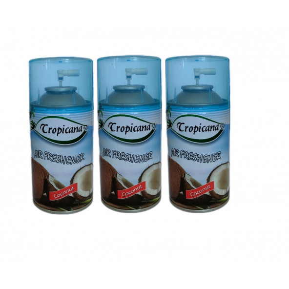 Tropicana Air Freshener Bahar Oda Kokusu Coconut Hindistan Ceviz Otomatik Spreyi 260 Ml X 3 Adet