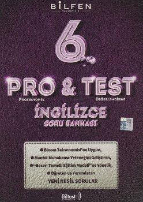 Bilfen Yayınları 6. Sınıf İngilizce ProTest Soru B