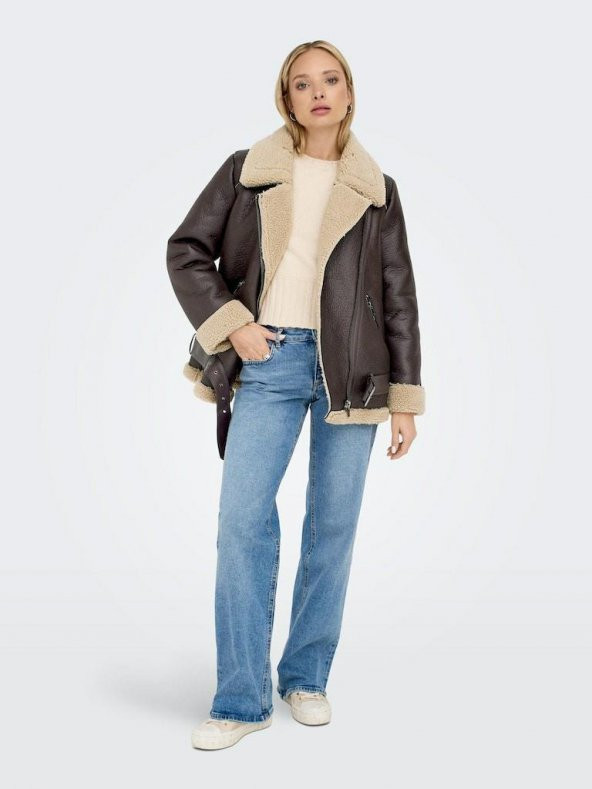 Only New Lıs Faux Leather Avıtor Kadın Ceket 15300262 - 4