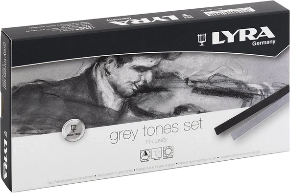 Lyra Polycrayon Soft 12'li Toz Pastel Boya Grey Tones Set / L5651122