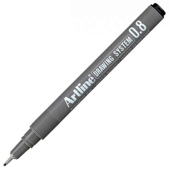 ARTLINE ÇİZİM KALEMİ DRAWING SYSTEM 0.8 MM 238 SİYAH - (12 Adet)