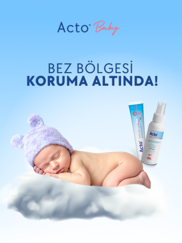 ACTO BABY SPRAY 100 ml  Bebekler için Koruyucu Pişik Spreyi  Bez Bölgesi Bakım Spreyi - 2