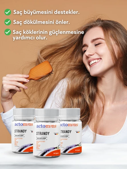 ACTOMINS® STRANDY | PARLAK, GÜÇLÜ, SAĞLIKLI SAÇ VE SAÇ DERİSİ İÇİN TAKVİYE EDİCİ GIDA - 4
