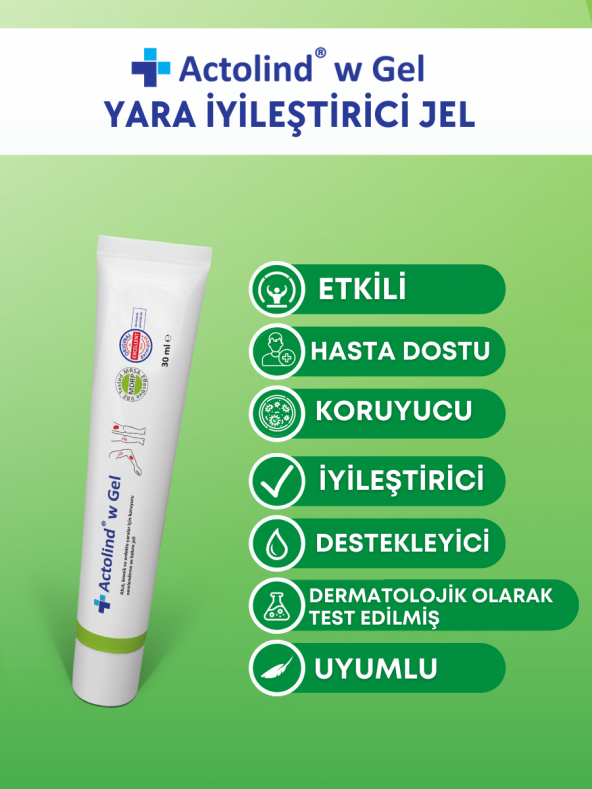 ACTOLIND W GEL 30 ML  Yara İyileştirme Jeli - 2